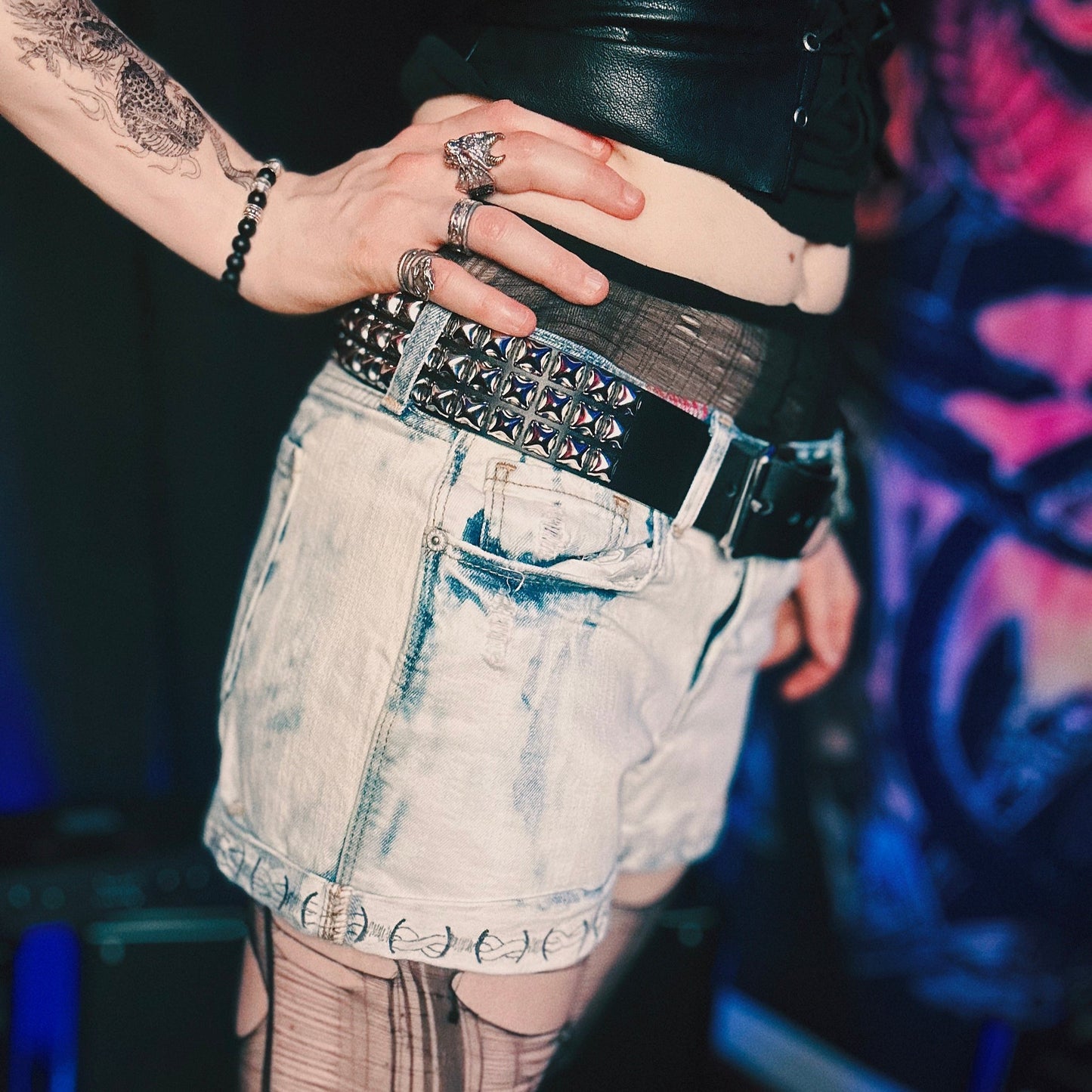 Bleached Barbed Wire Shorts