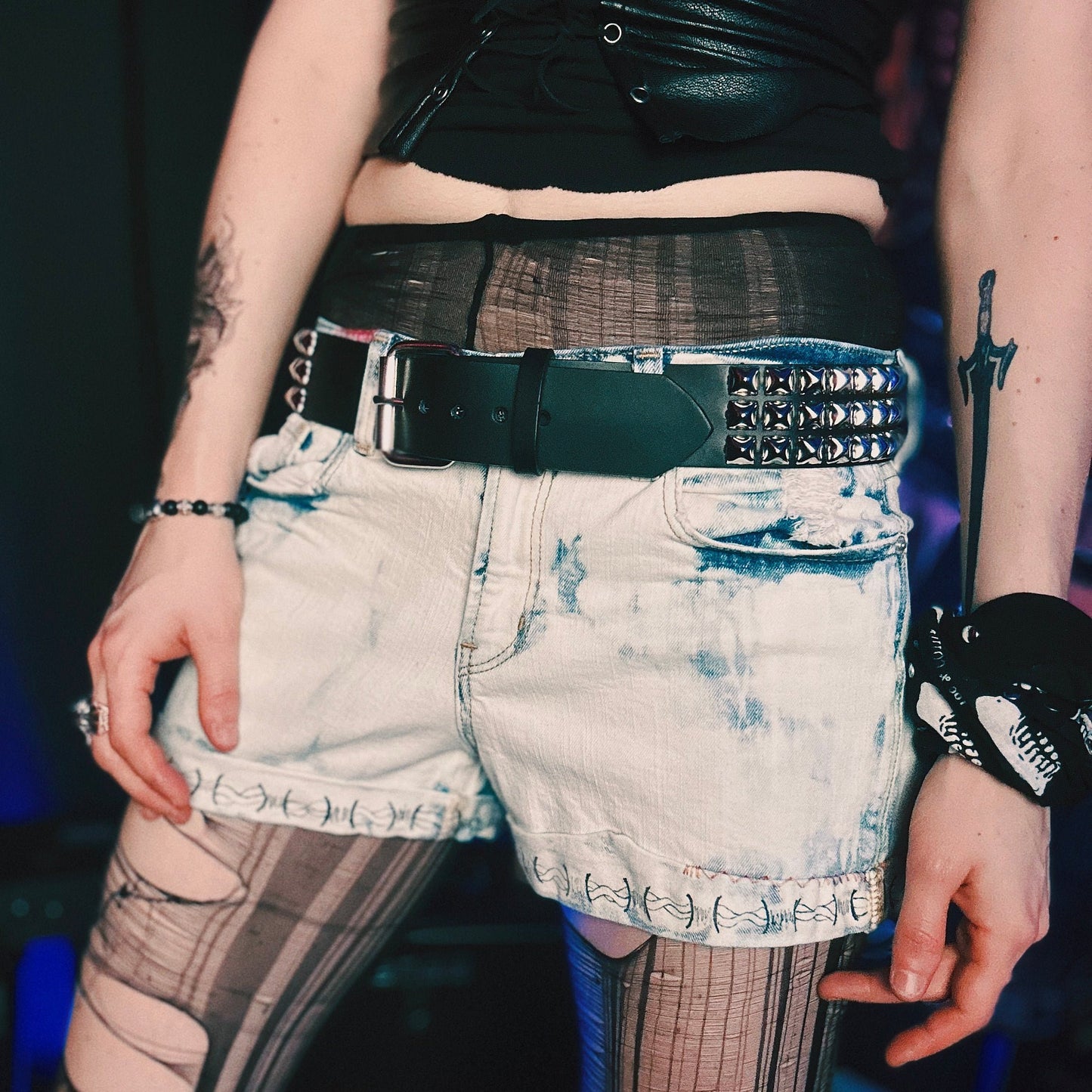 Bleached Barbed Wire Shorts