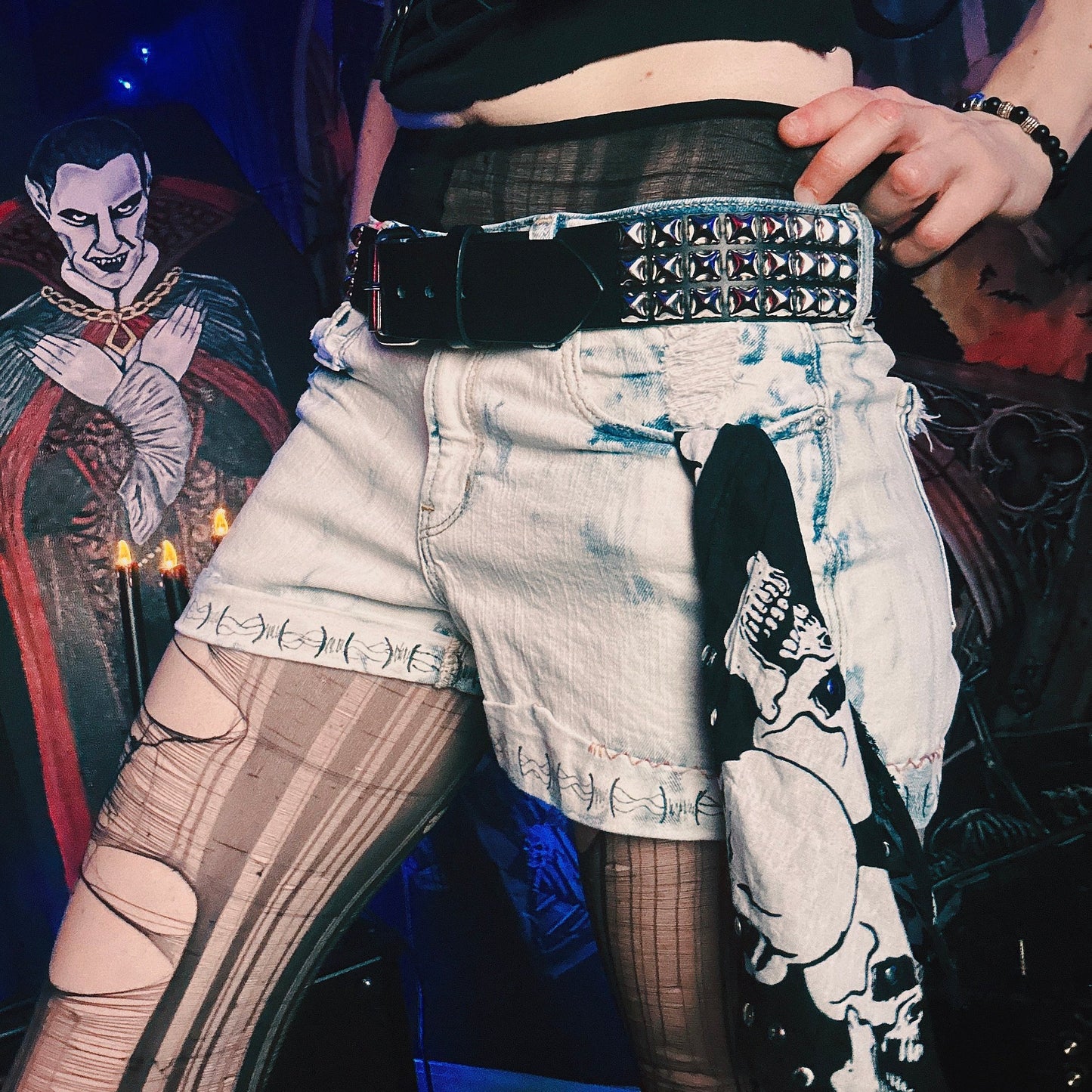 Bleached Barbed Wire Shorts