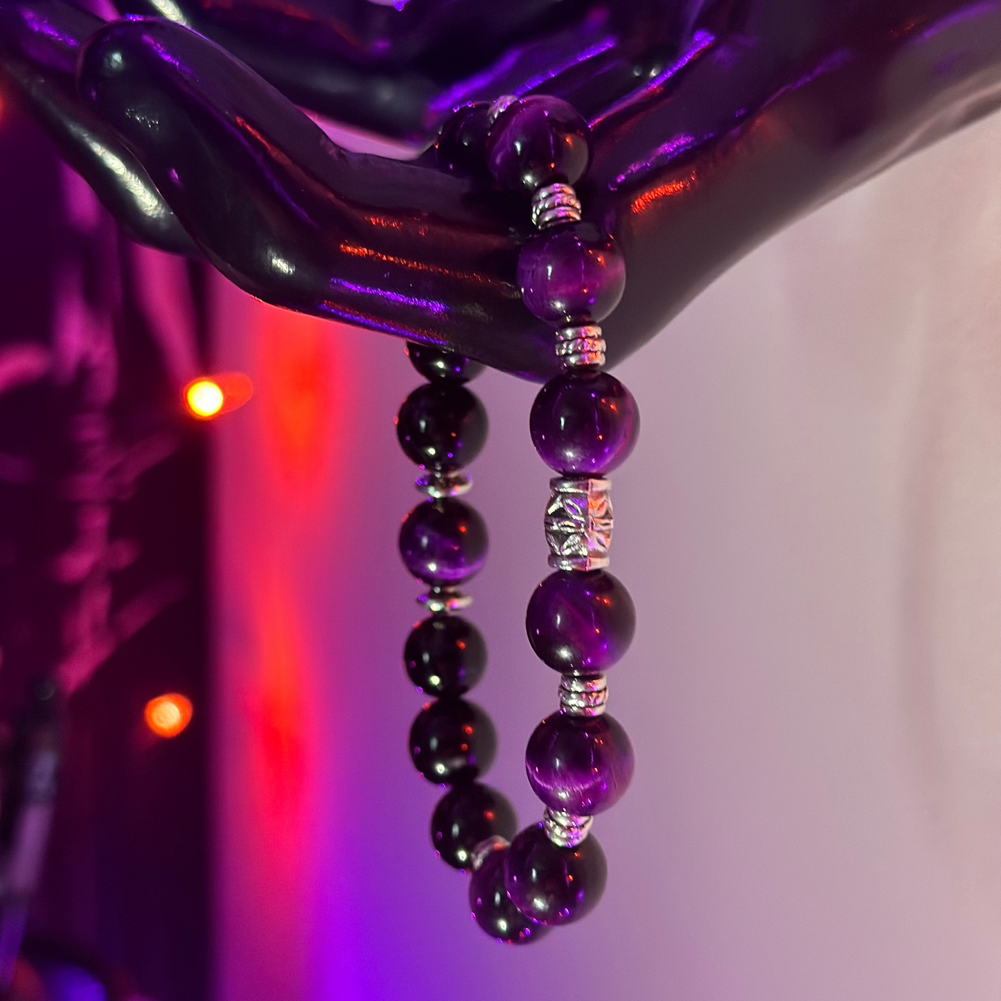 Purple Rain Beaded Bracelet 17cm