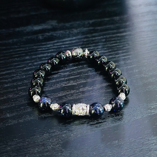 Night Shadow Beaded Bracelet 14cm