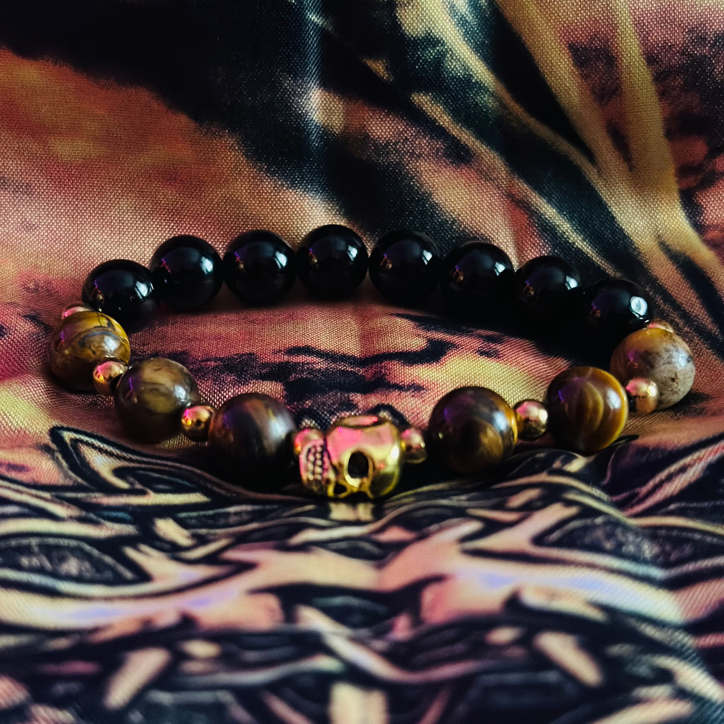 Tiger's Den Skull Beaded Bracelet 16cm