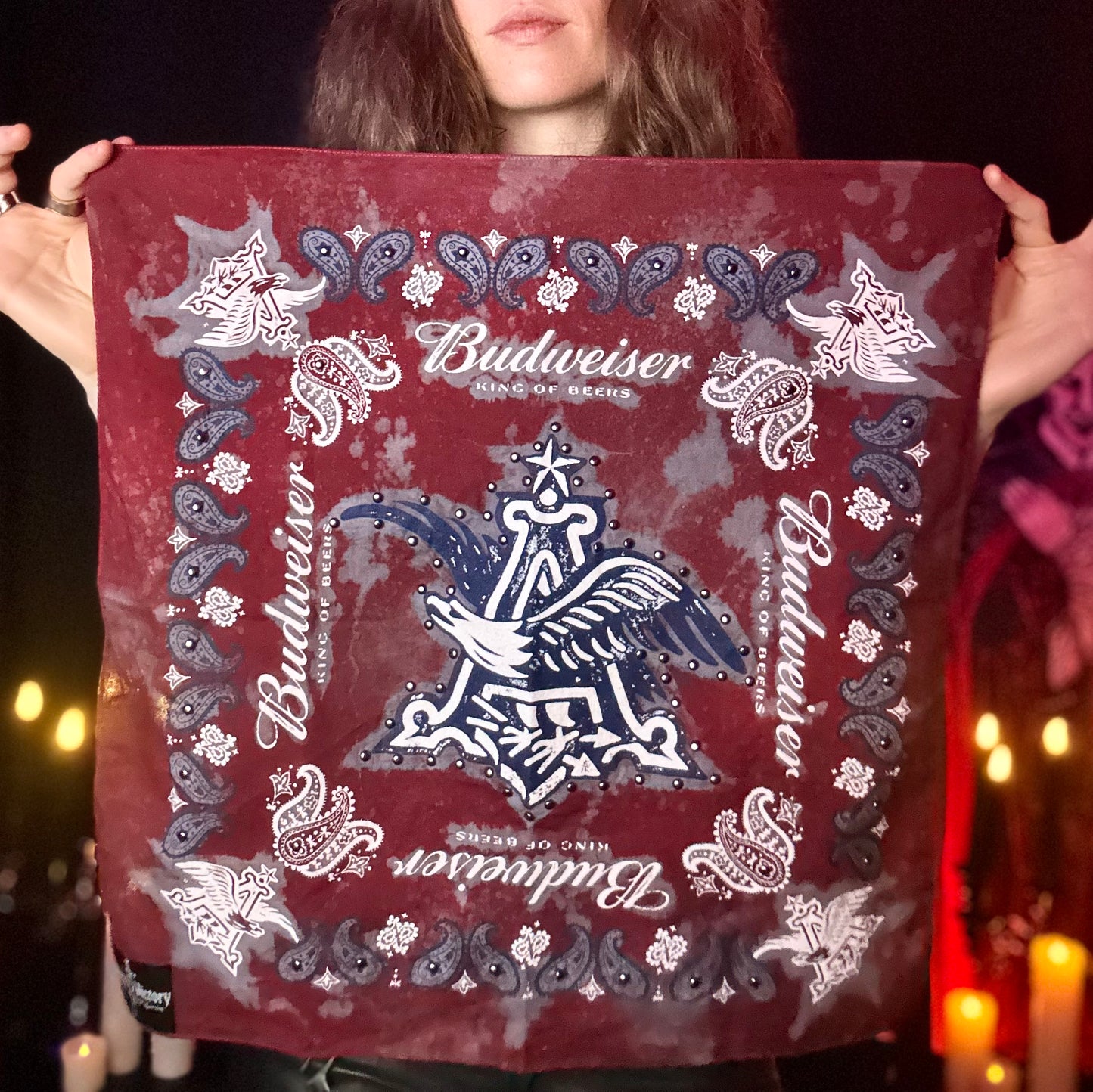 The Budweiser Tye Dye & Studded Customized Bandana